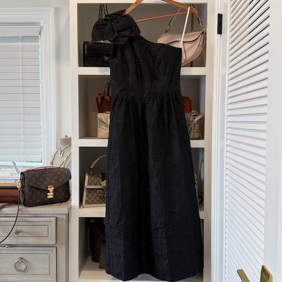 NWT Lilly Pulitzer Lynsi One-Shoulder Midi Dress black organza Evening / wedding - Picture 7 of 15